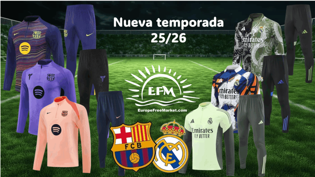 Nuevos chándals Real Madrid y Barcelona 2025/26